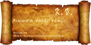 Kucsora Valéria névjegykártya